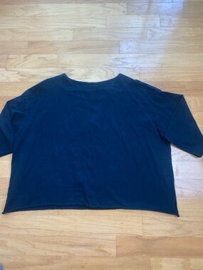 Pacificotton By Bryn Walker Resort  Black Tunic Blouse Size L Raw Hem